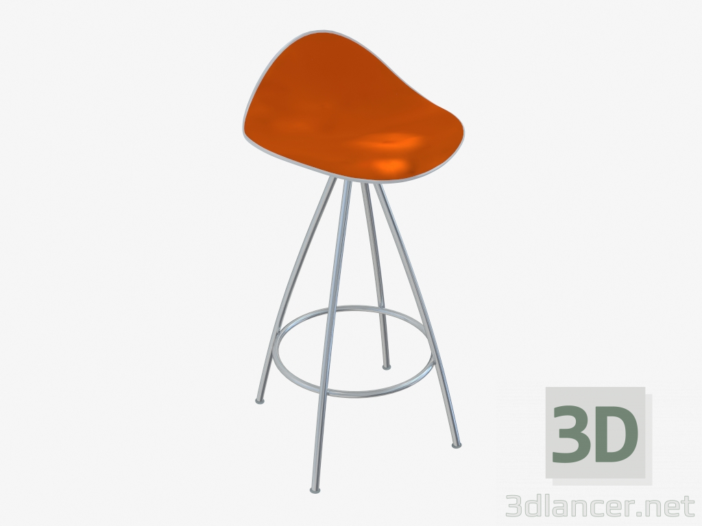 3d model Silla (blanco naranja h66) - vista previa