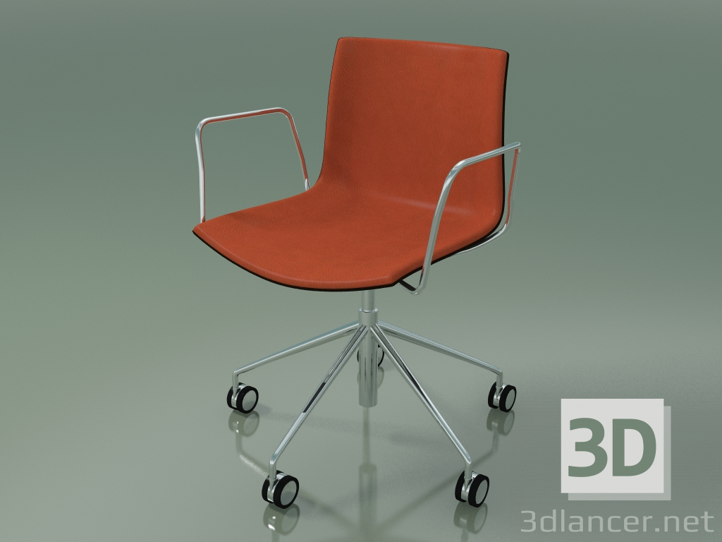 3D modeli Sandalye 0334 (5 tekerlekli, kolçaklı, ön kaplamalı, venöz) - önizleme