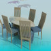 3d model Dining table and chairs - preview