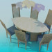 3d model Dining table and chairs - preview