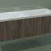 modèle 3D Lavabo double avec tiroirs (L 144, P 50, H 48 cm, Noce Canaletto O07) - preview