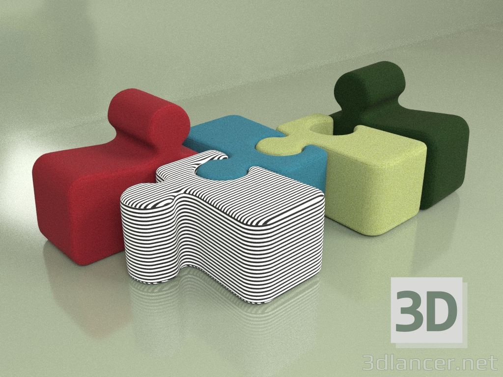 modèle 3D Poufs KONYKY - preview