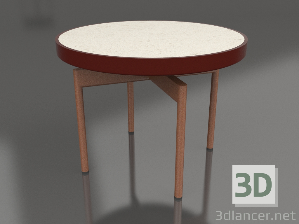 3d модель Стол журнальный круглый Ø60 (Wine red, DEKTON Danae) – превью