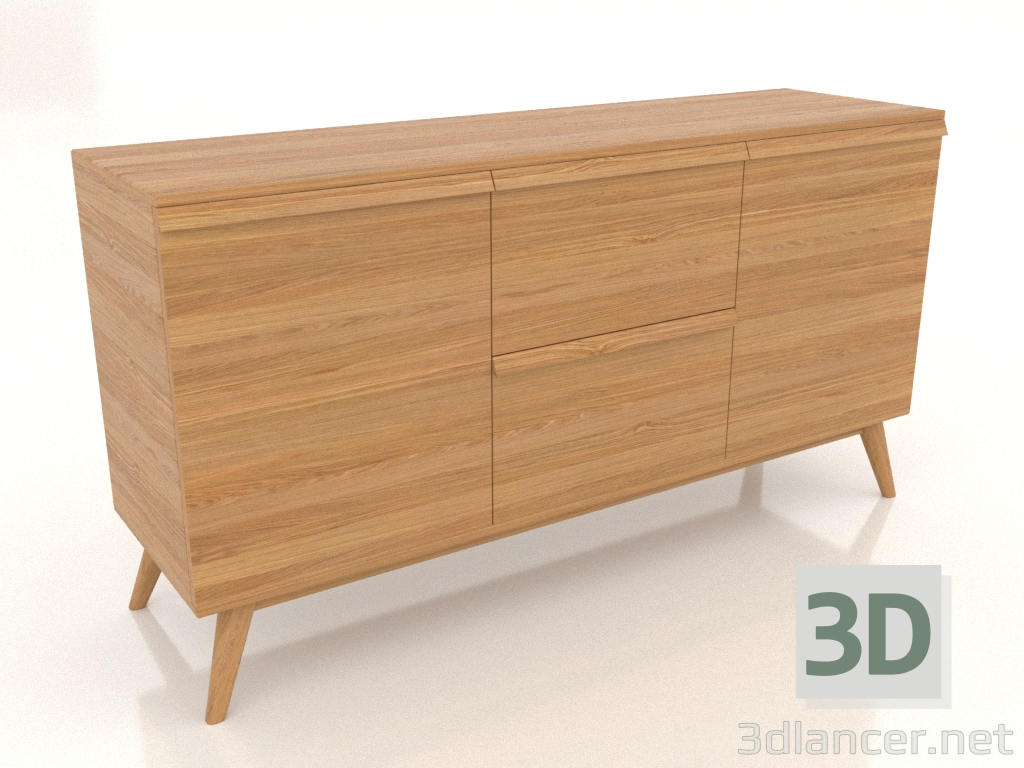 3d model Cómoda 2 1500x400x800 (roble natural) - vista previa