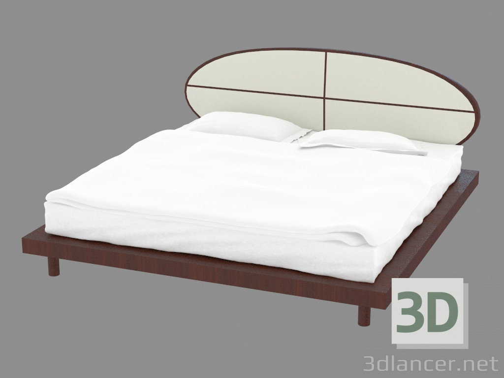 3d model Double bed with leather trim (jsb1023) - preview