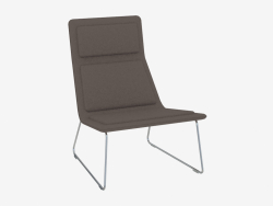 Fauteuil avec revêtement en cuir sans accoudoirs Low Pad