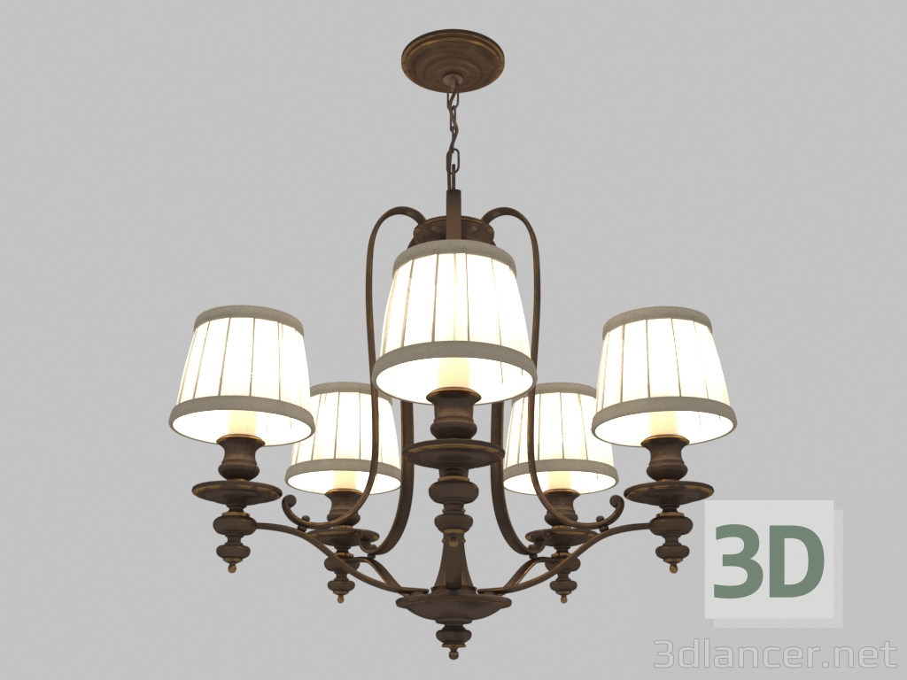 modello 3D Lampadario (5 luci) - anteprima