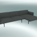 3d model Sofá con chaise lounge Esquema, derecha (Remix 163, Negro) - vista previa