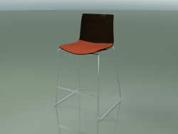 Tabouret de bar 0304 (sur un traîneau, avec un oreiller sur le siège, wengé)