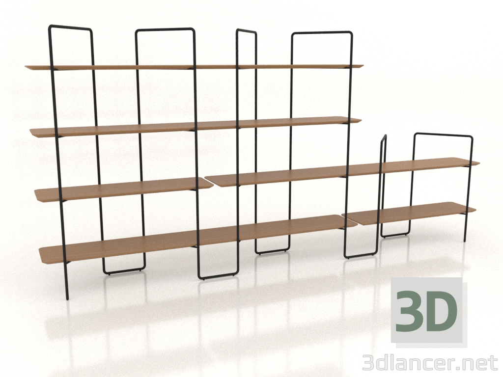 3D Modell Modulares Rack (Zusammensetzung 20 (09+01+U)) - Vorschau