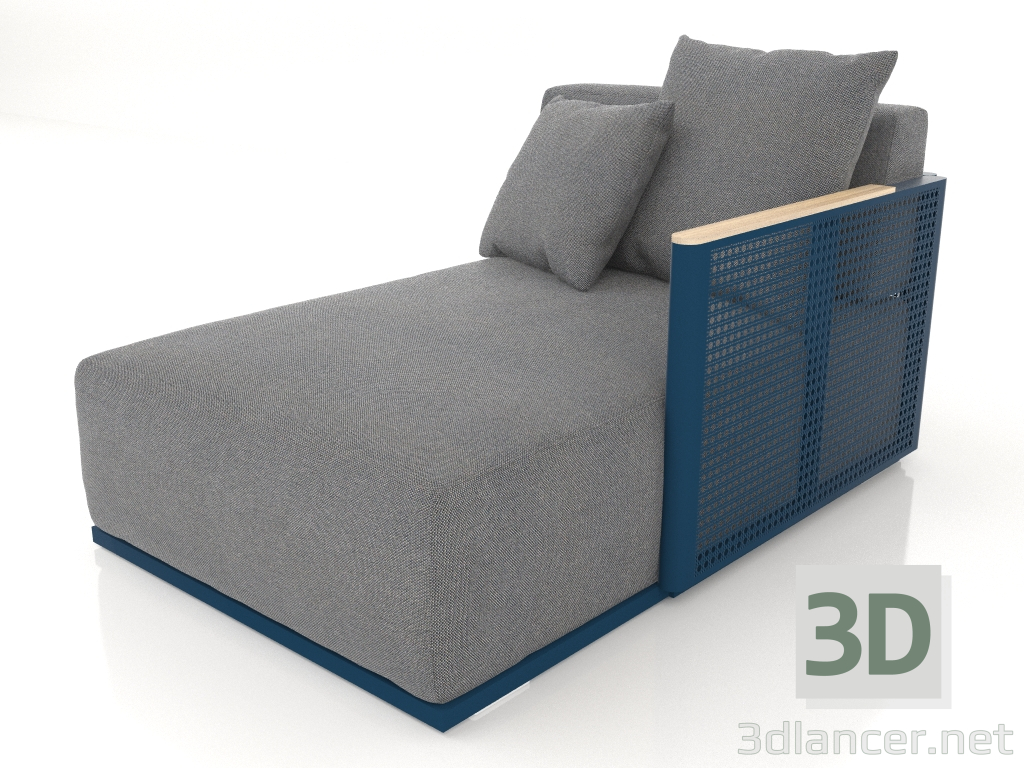 3d model Módulo sofá sección 2 derecha (Gris azul) - vista previa