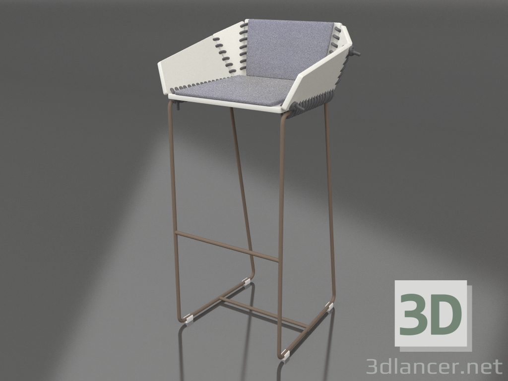 3d model Trona con respaldo (Bronce) - vista previa