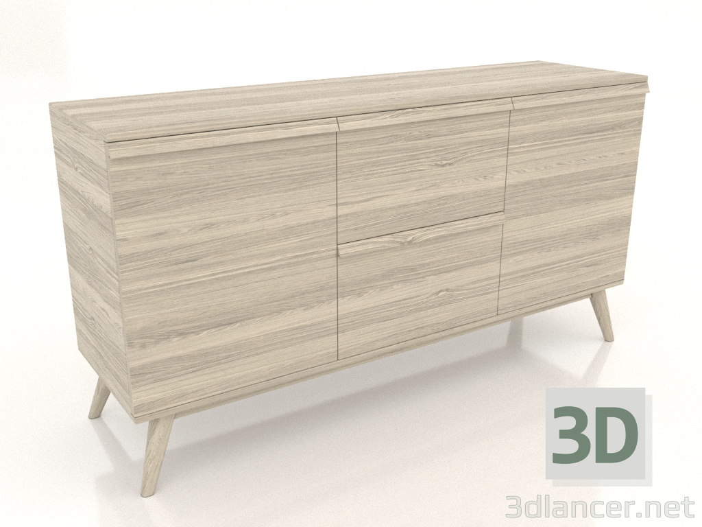 Modelo 3d Cômoda 2 1500x400x800 (carvalho iluminado) - preview