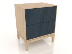 Table de chevet FARGO 2 tiroirs avec façades fraisées (cobalt foncé, chêne éclairci, option 2)
