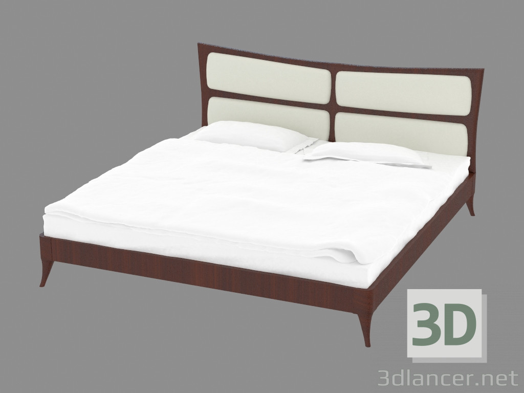 modello 3D Letto matrimoniale con testiera in pelle (jsb 1030) - anteprima