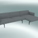 3D Modell Sofa mit Liegestuhl Outline rechts (Vancouver 14, Schwarz) - Vorschau