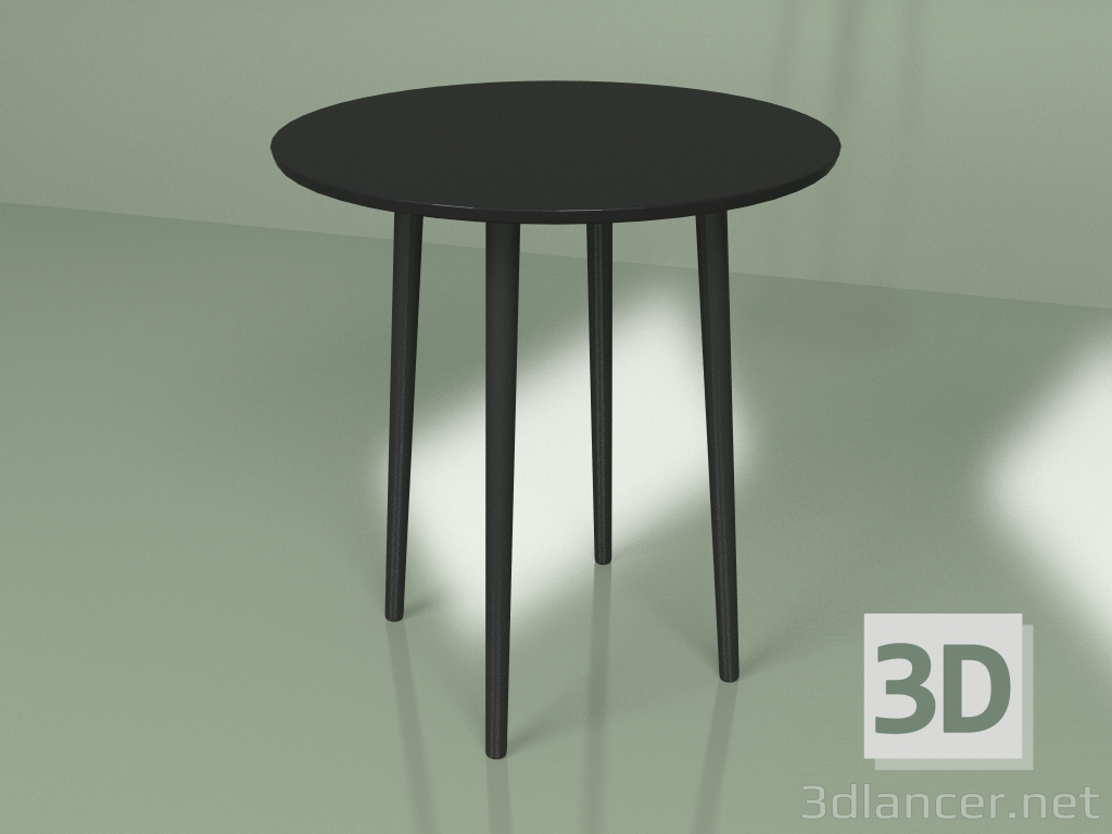 Modelo 3d Mesa de jantar pequena Sputnik 70 cm (preta) - preview