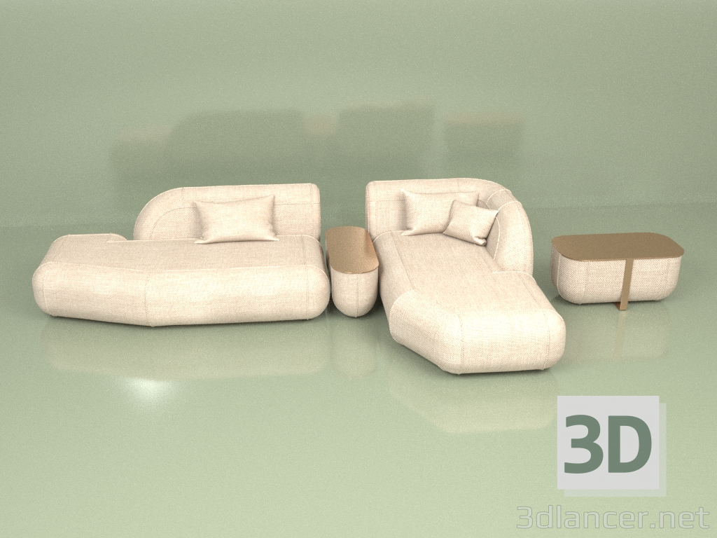 modello 3D Divano RAFT - anteprima