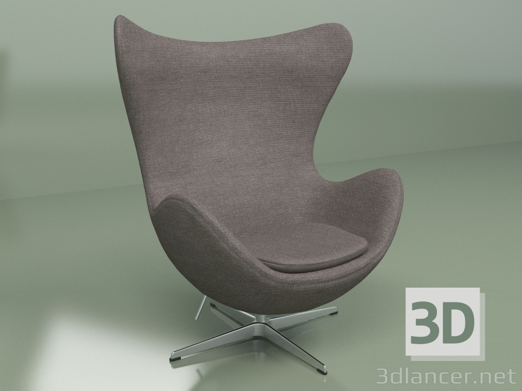 3d model Sillón Egg (gris oscuro) - vista previa