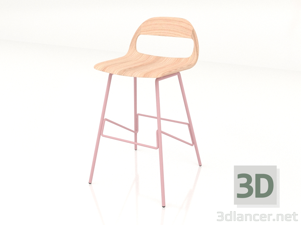 3d model Silla semi-bar Leina (Rosa claro) - vista previa