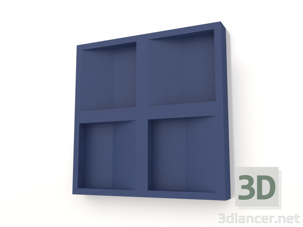 Modelo 3d Painel de parede 3D CONCAVE (azul escuro) - preview