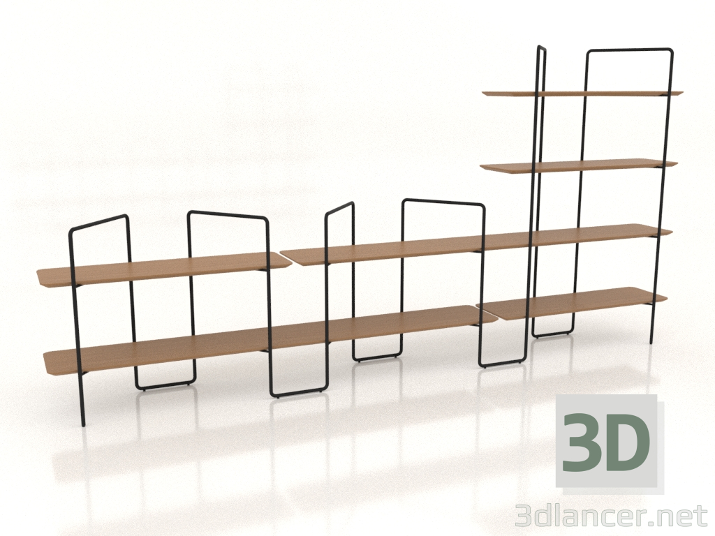 3d модель Стеллаж модульный (композиция 21 (07+03+U)) – превью