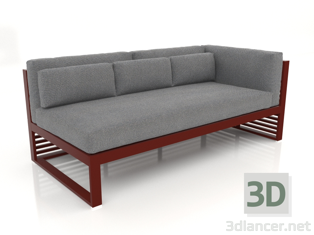 Modelo 3d Sofá modular, seção 1 direita (Vinho tinto) - preview