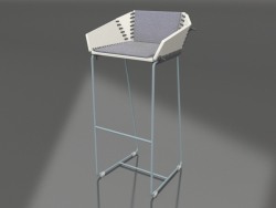 High chair with back (Blue gray)