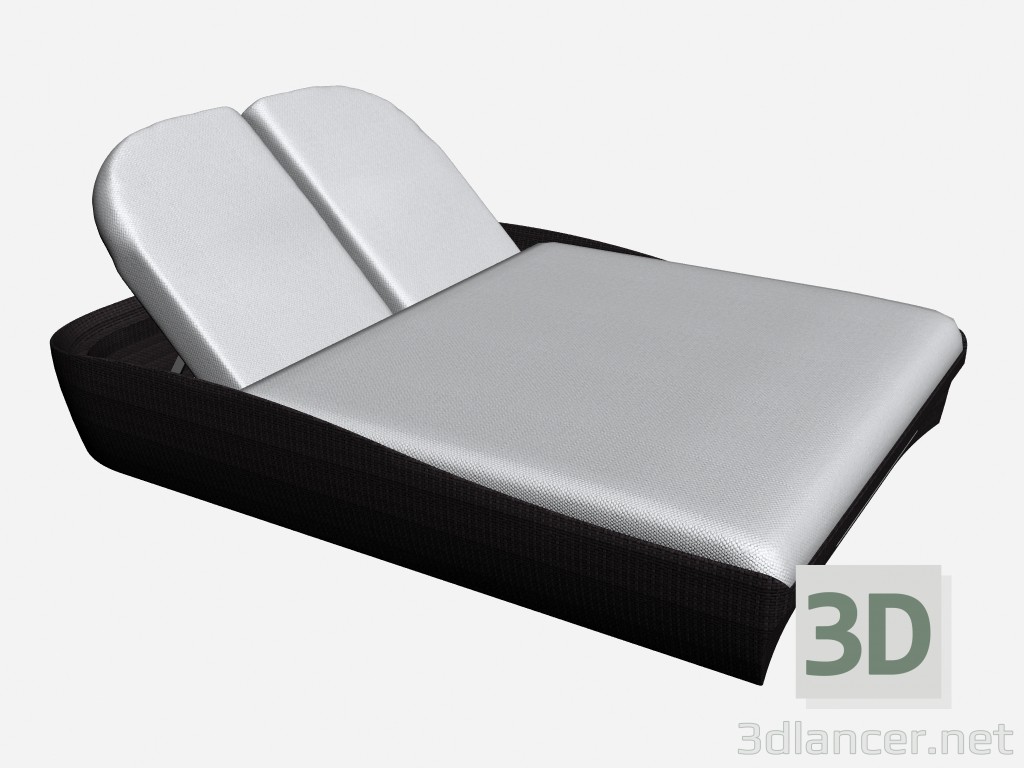 3d модель Шезлонг 2-х місцевий 2 Seater Chaise Longe With Interior Box 46610 46660 – превью