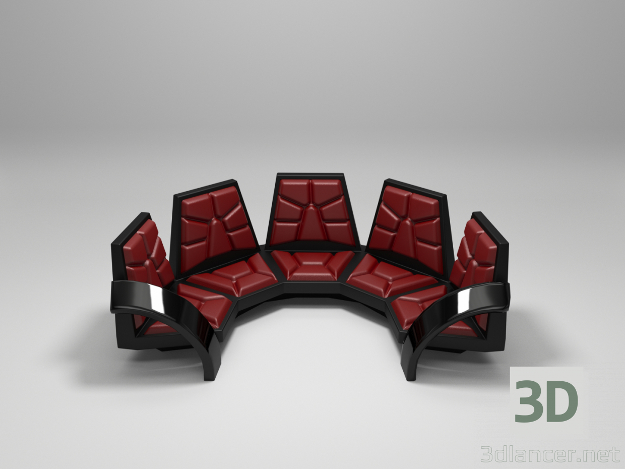 Ledersofa 3D-Modell kaufen - Rendern