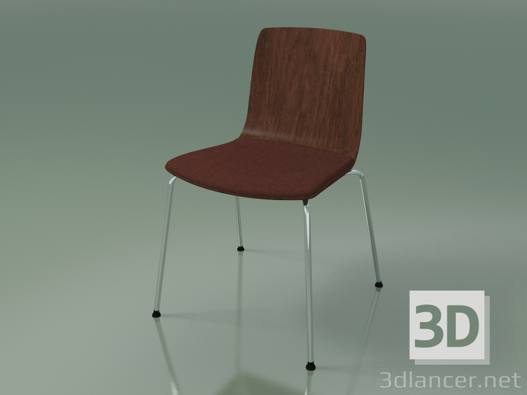 3d model Silla 3973 (4 patas de metal, con una almohada en el asiento, nogal) - vista previa