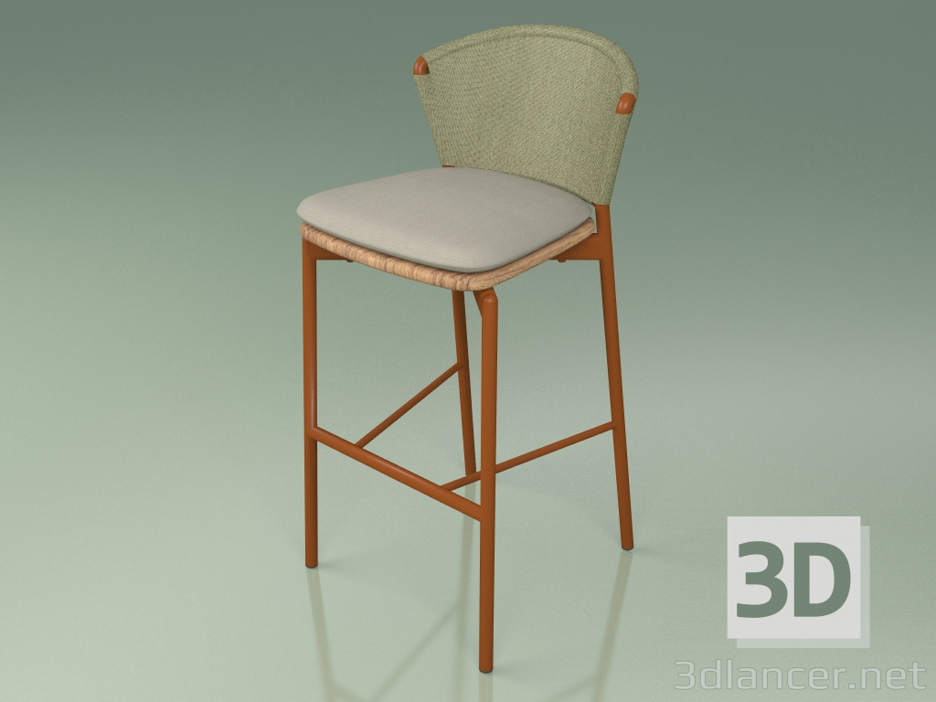 3d model Taburete de bar 050 (Olivo, Óxido de metal, Teca) - vista previa