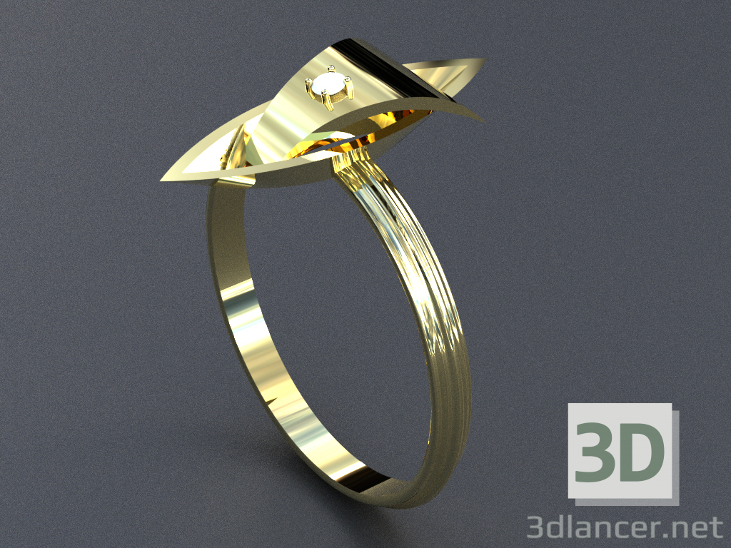 Modelo 3d anel sob vela - preview