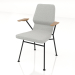 3d model Chair on metal legs D16 mm with armrests - preview