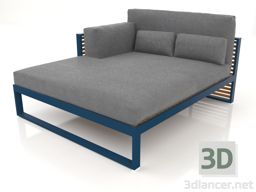 modello 3D Divano modulare XL, sezione 2 sinistra, schienale alto, legno artificiale (Grigio blu) - anteprima