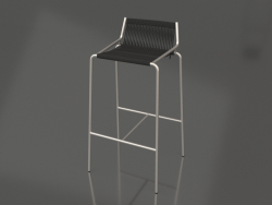 Tabouret de bar Noel H77 (Piètement Acier, Drisse Drapeau Noir)