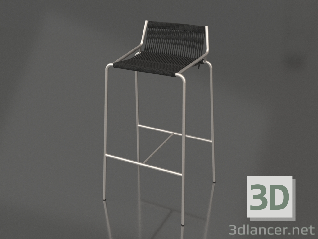 modèle 3D Tabouret de bar Noel H77 (Piètement Acier, Drisse Drapeau Noir) - preview