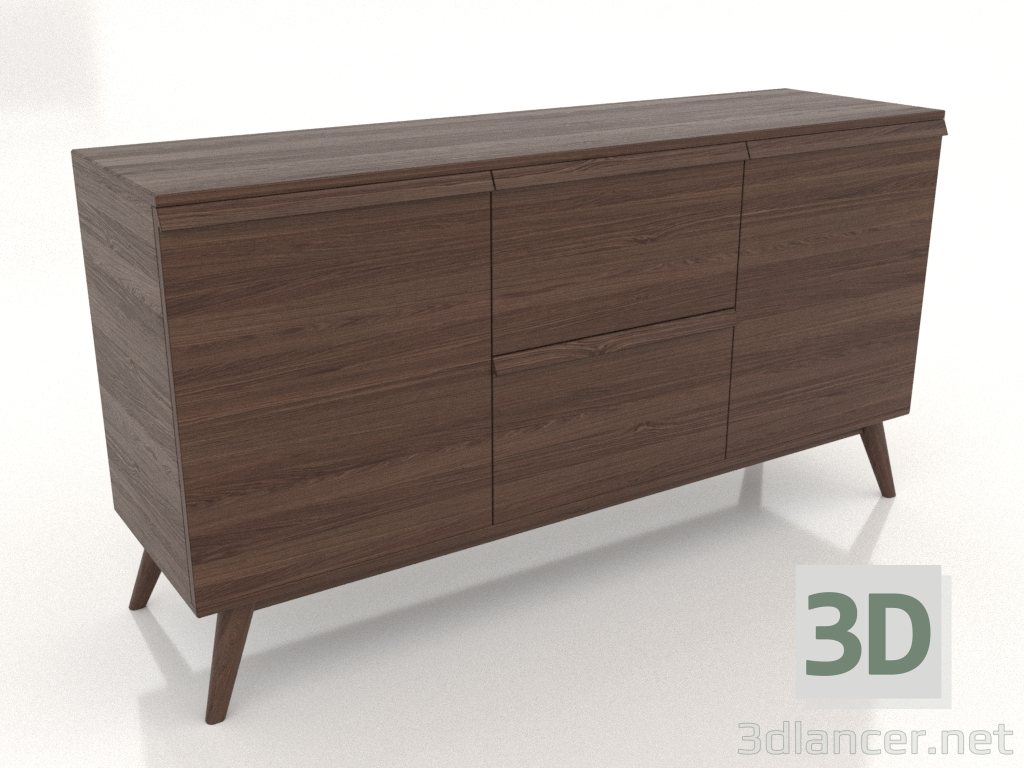 3d model Chest of drawers 2 1500x400x800 (dark walnut) - preview