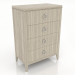 modèle 3D Commode haute (chêne éclairci) - preview