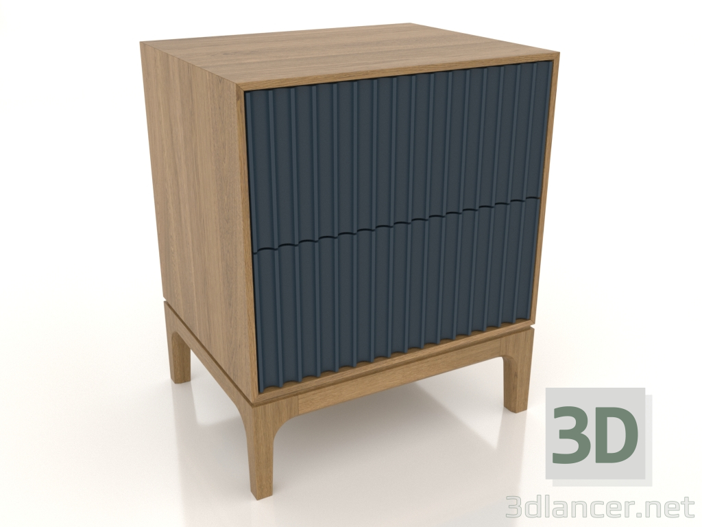 3d model Bedside table FARGO 2 drawers with milled facades (dark cobalt, natural oak, option 2) - preview 3d model Bedside table FARGO 2 drawers with milled facades (dark cobalt, natural oak, option 2) - preview