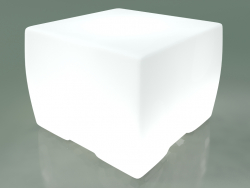 Pouf in polietilene bianco opale con retroilluminazione InOut (108L)