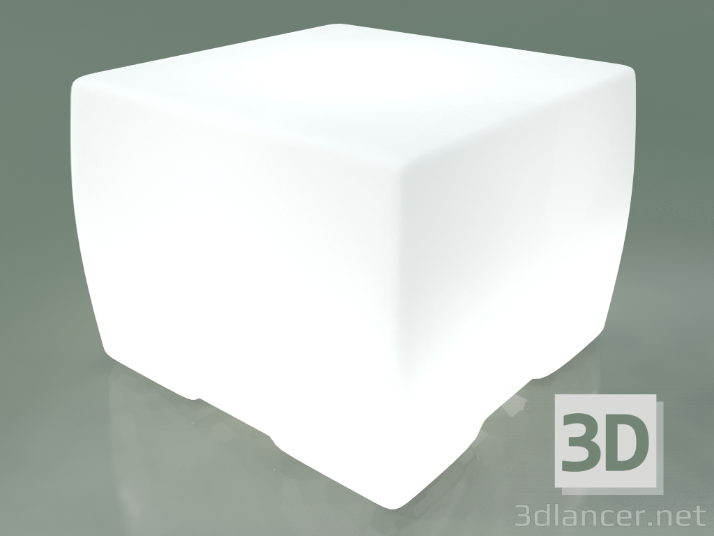 3d model Otomana de polietileno blanco opal con retroiluminación InOut (108L) - vista previa