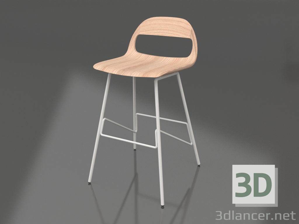 3d model Silla semi-bar Leina (Blanco) - vista previa