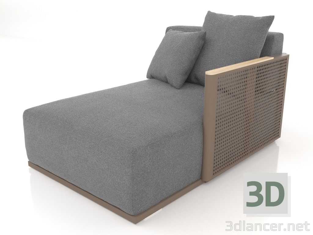 3d model Módulo sofá sección 2 derecha (Bronce) - vista previa