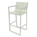 3d model Stool with a high back and armrests (Cement gray) - preview