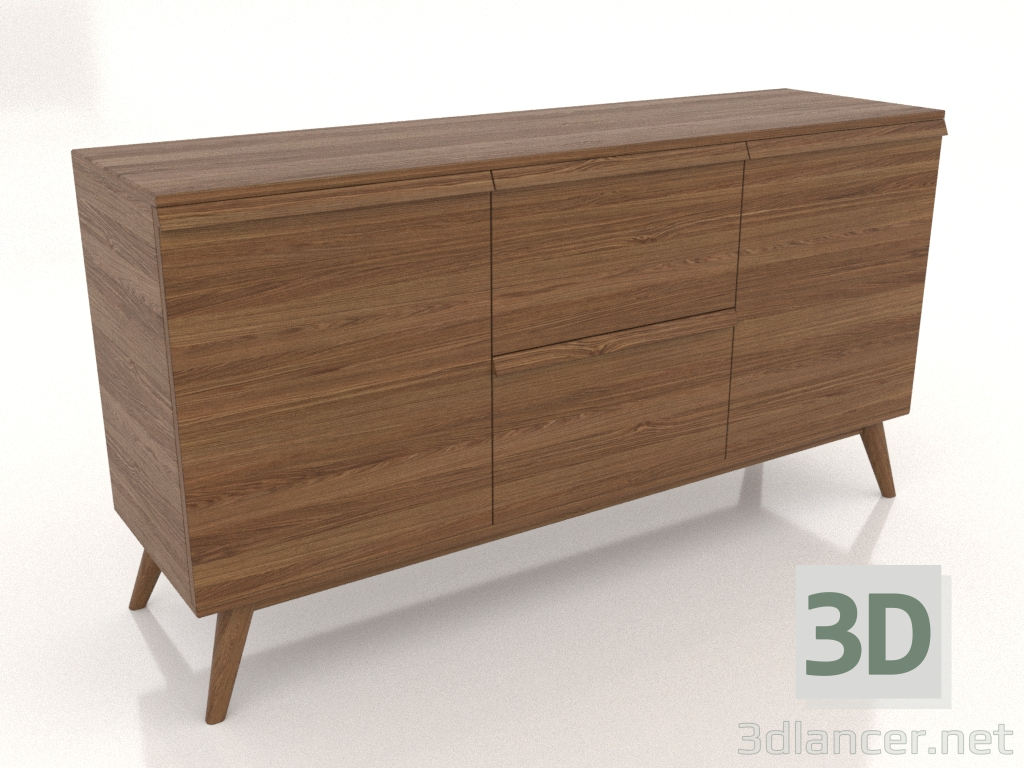 modèle 3D Commode 2 1500x400x800 (noyer clair) - preview