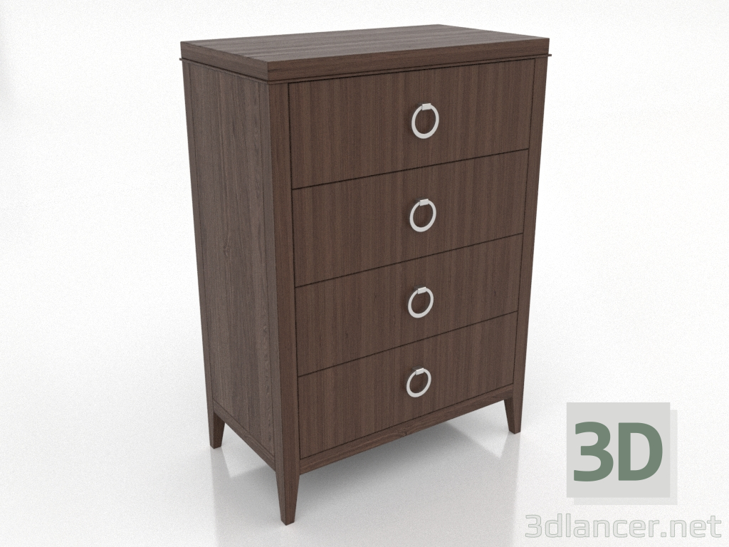 modèle 3D Commode haute (noyer foncé) - preview modèle 3D Commode haute (noyer foncé) - preview
