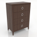 modèle 3D Commode haute (noyer foncé) - preview