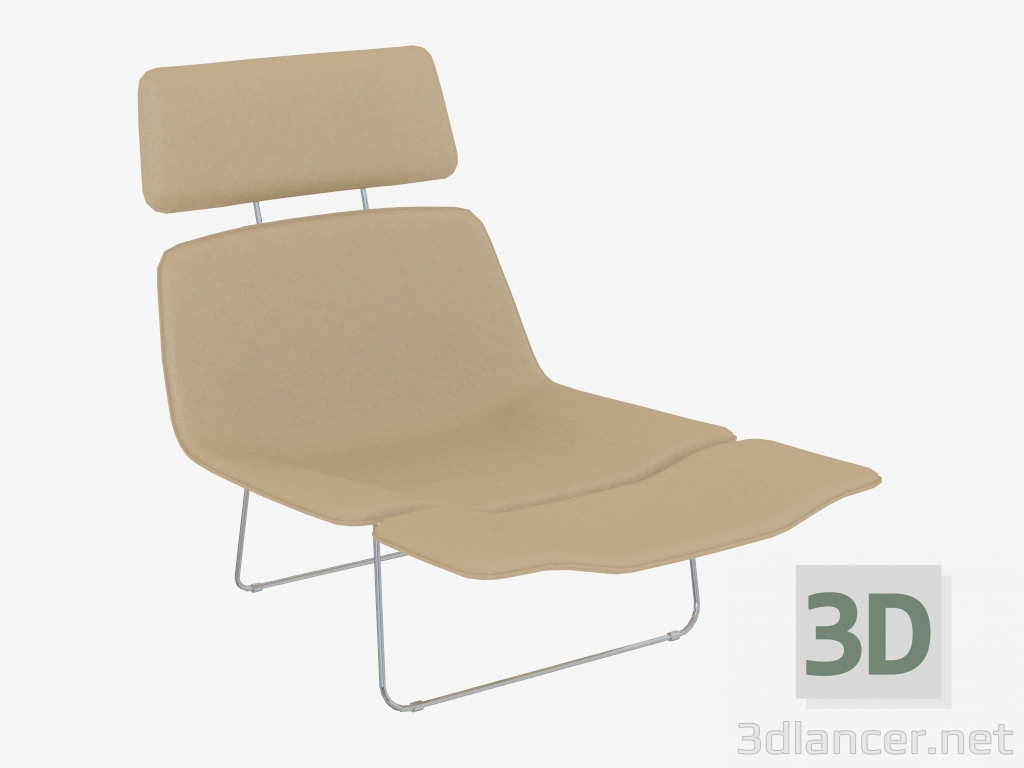 3d model Silla con reposacabezas de cuero - vista previa