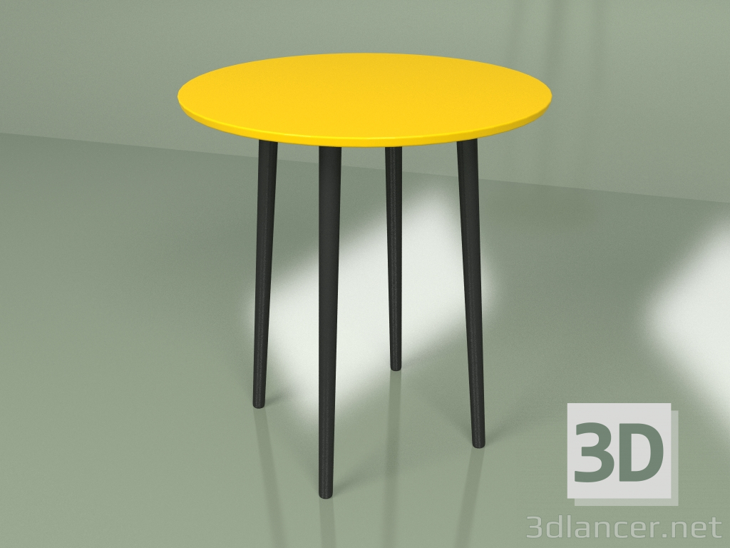 3d model Mesa de comedor pequeña Sputnik 70 cm (amarillo mostaza) - vista previa